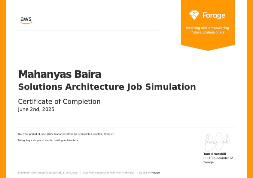 AWS Solutions Architecture Job Simulation